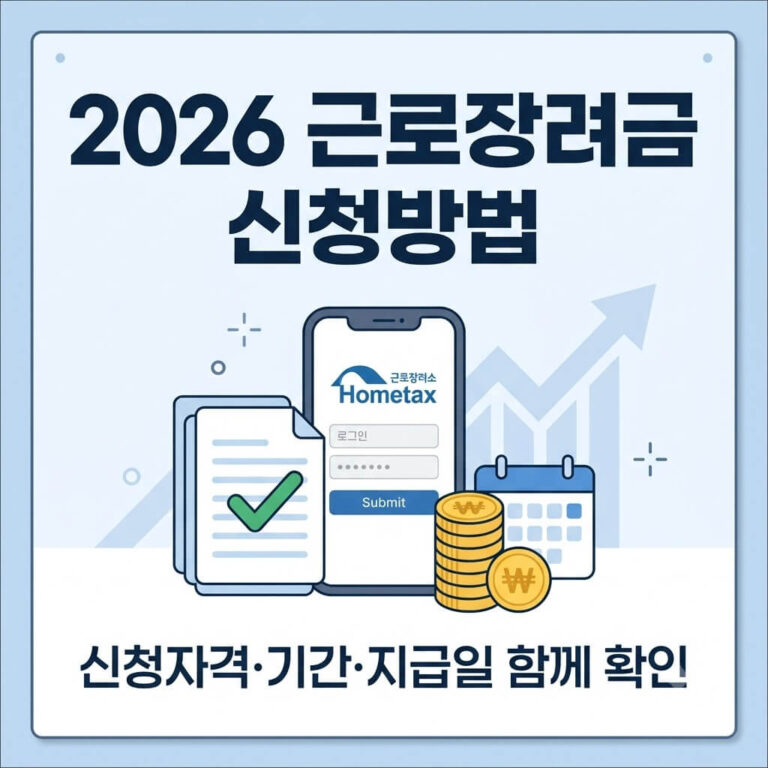 2026 근로장려금 신청방법 총정리｜신청자격부터 지급일·조회까지 함께 확인하기