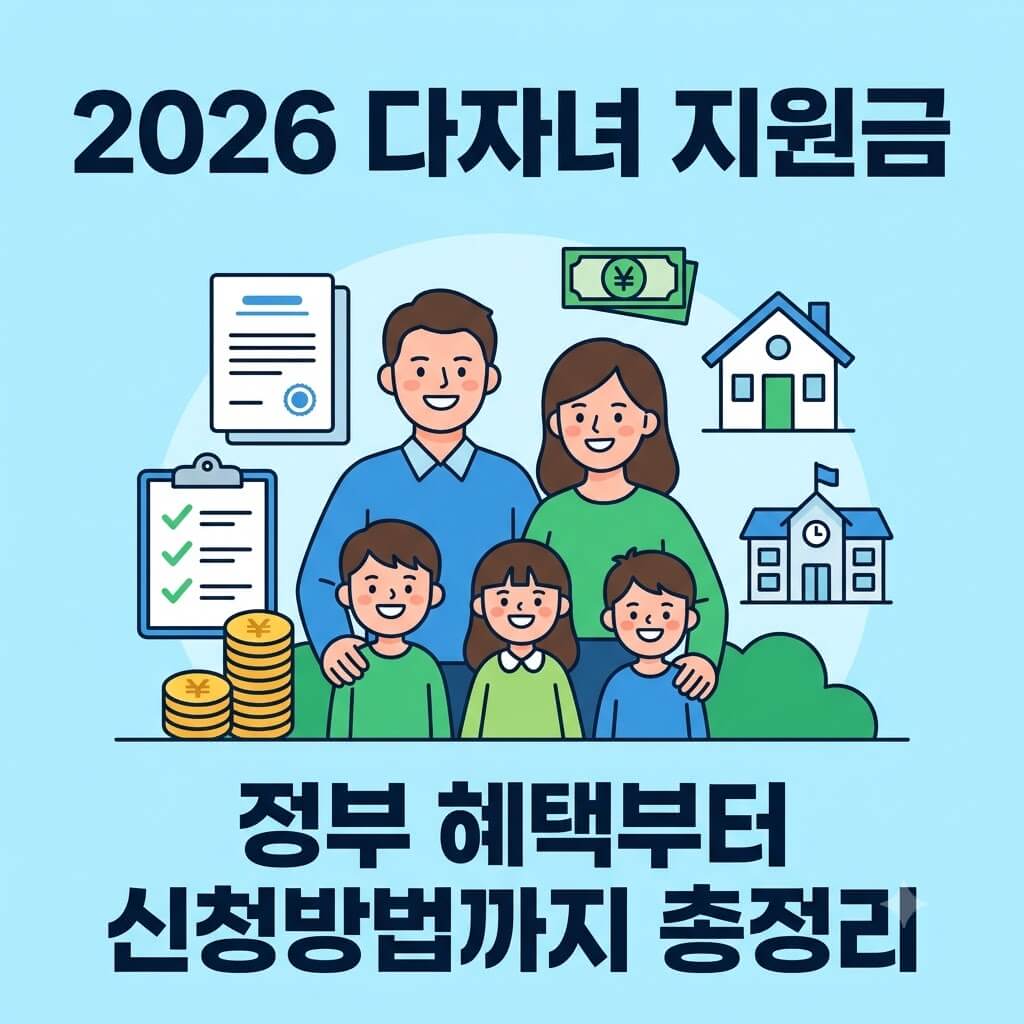 2026 다자녀 지원금, 다자녀 혜택, 다자녀 정부지원금