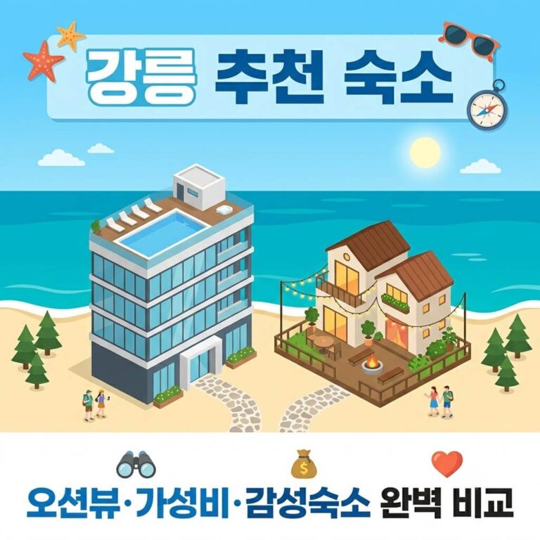 강릉 추천 숙소 BEST 10! 바다 전망부터 가성비까지 여행 목적별 완벽 가이드