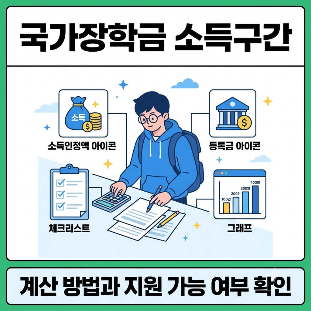 국가장학금 소득구간 계산 방법 확인