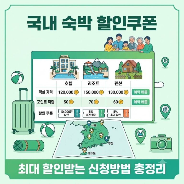 국내 숙박 할인쿠폰 총정리 2026｜신청방법·사용처·최대 할인받는 방법
