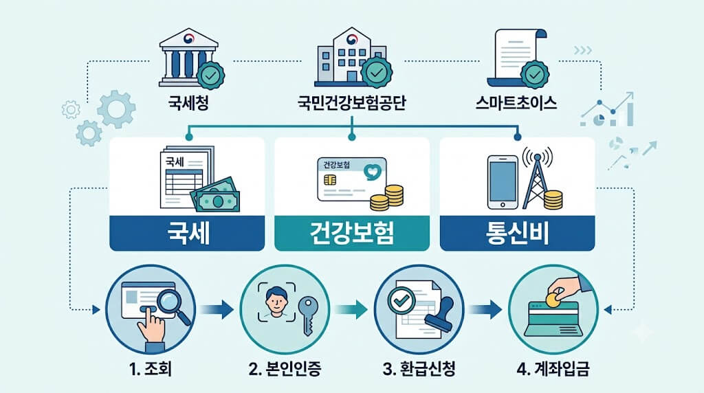 국세·건강보험·통신비 미환급금 조회방법 확인하기