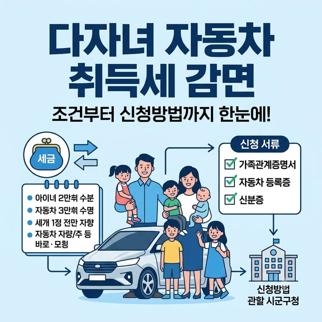 다자녀 자동차 취득세 감면