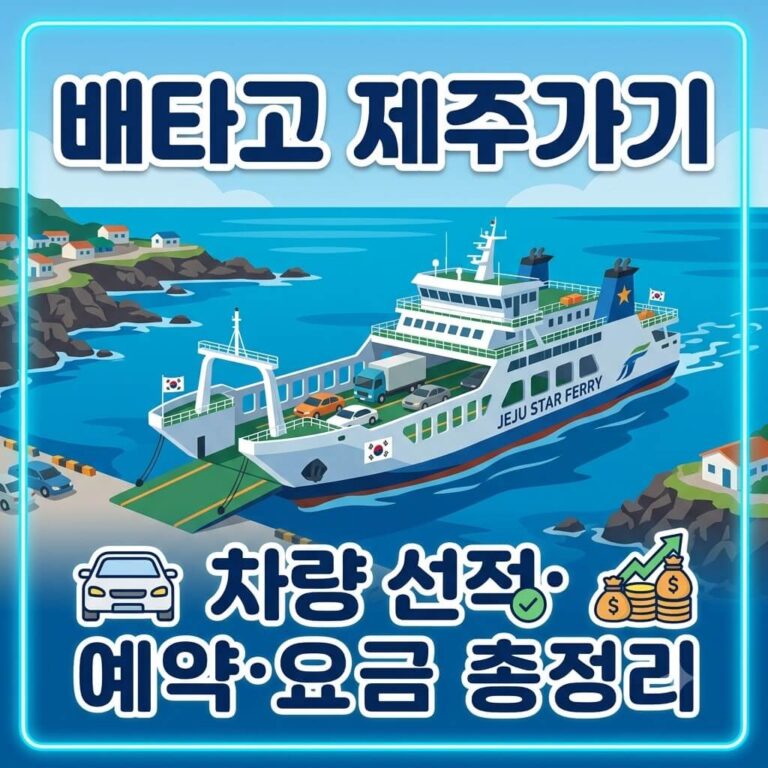 배타고 제주가기 완벽 가이드! 차량 선적부터 예약, 요금까지 한눈에 정리