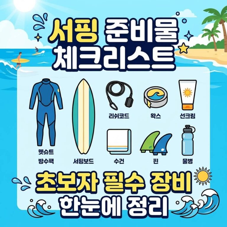 서핑 준비물 체크리스트 2026｜초보자도 놓치지 않는 필수 장비와 준비물 총정리