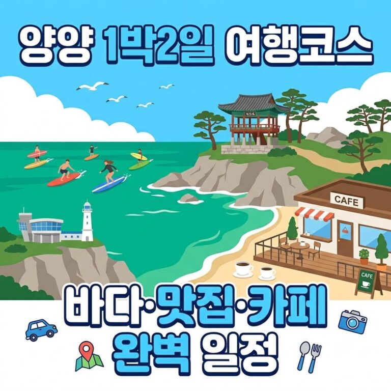 양양 1박2일 여행코스 추천! 바다·카페·맛집까지 완벽 일정 가이드