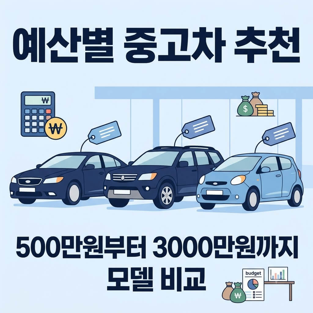 예산별 중고차 추천 모델 확인하기｜500만원부터 3000만원까지 총정리