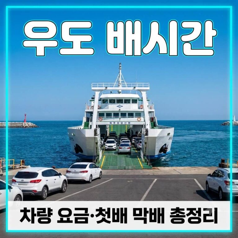 우도 배시간과 차량 요금 총정리｜성산항 첫배·막배·차량 선적 조건
