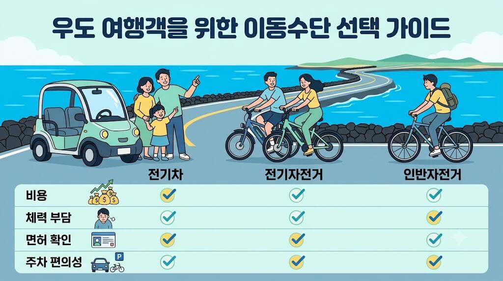 우도 전기차 대여, 우도 자전거 대여