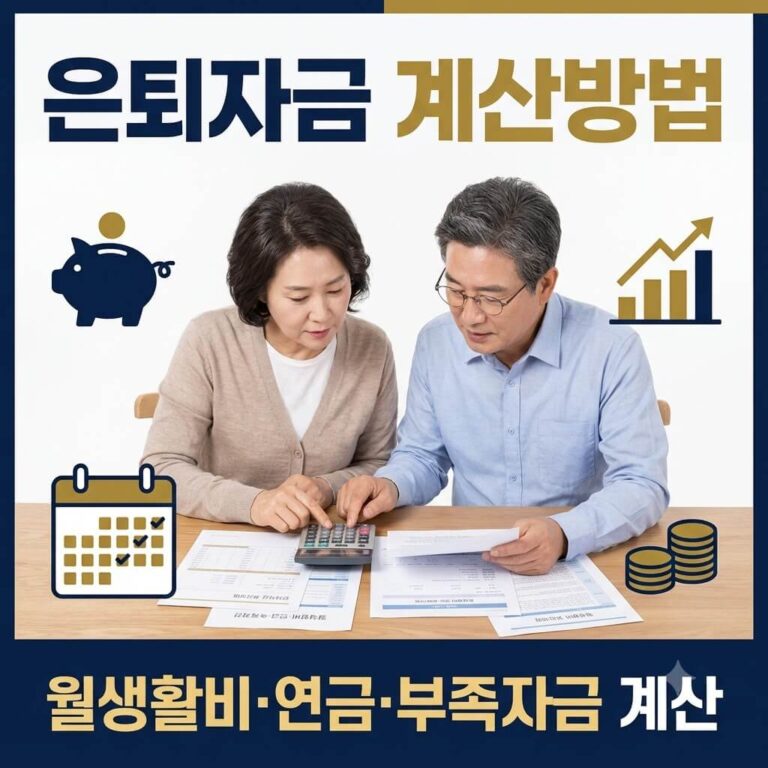 은퇴자금 계산방법 자세히 보기｜월생활비·연금·부족자금 계산 공식