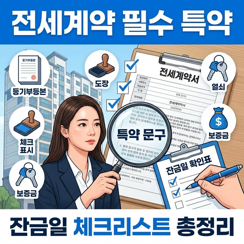 전세계약 필수 특약과 잔금일 체크리스트