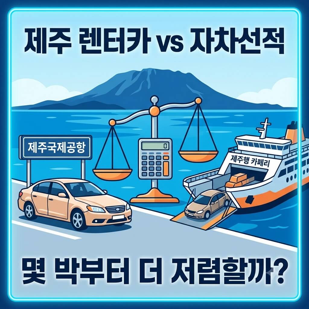 제주 렌터카와 자차선적 비용 비교
