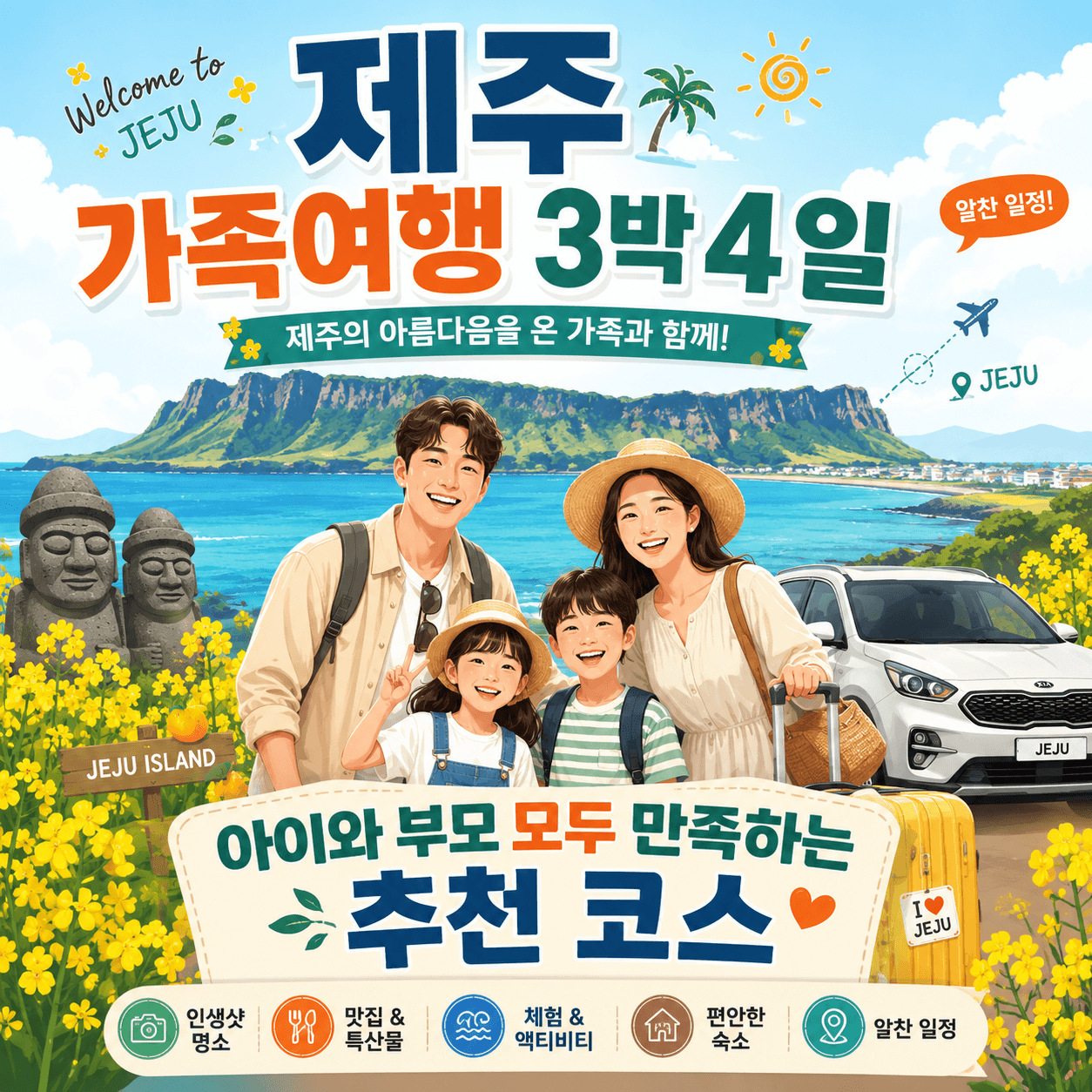 제주 가족여행, 제주 3박4일 일정