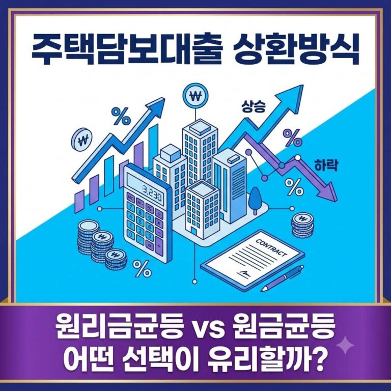 주택담보대출 상환방식 총정리｜원리금균등·원금균등·만기일시상환 차이와 선택법