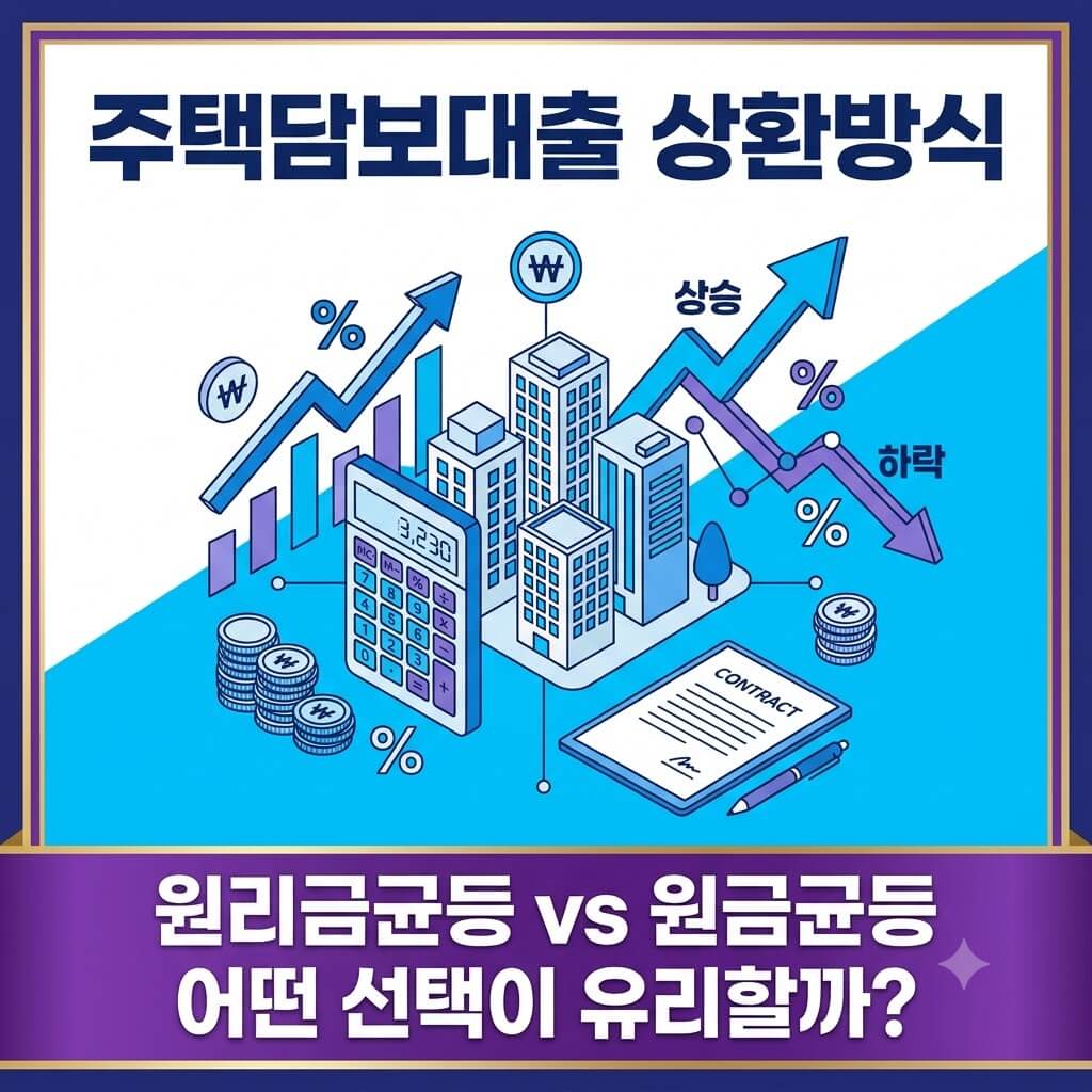 주택담보대출, 원리금균등상환, 원금균등상환, 만기일시상환, 체증식상환