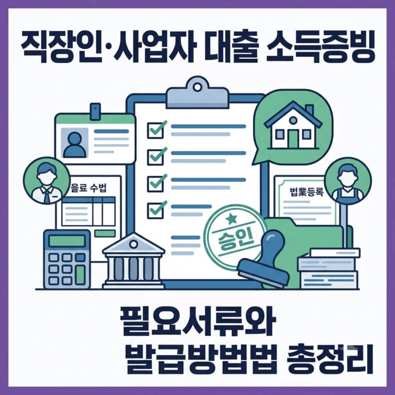 직장인·사업자 대출 소득증빙 방법 총정리｜필요서류와 발급처