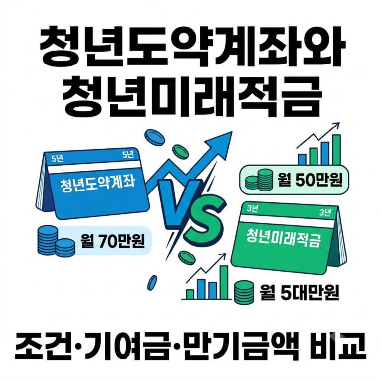 청년도약계좌와 청년미래적금 비교｜조건·정부기여금·만기금액 차이