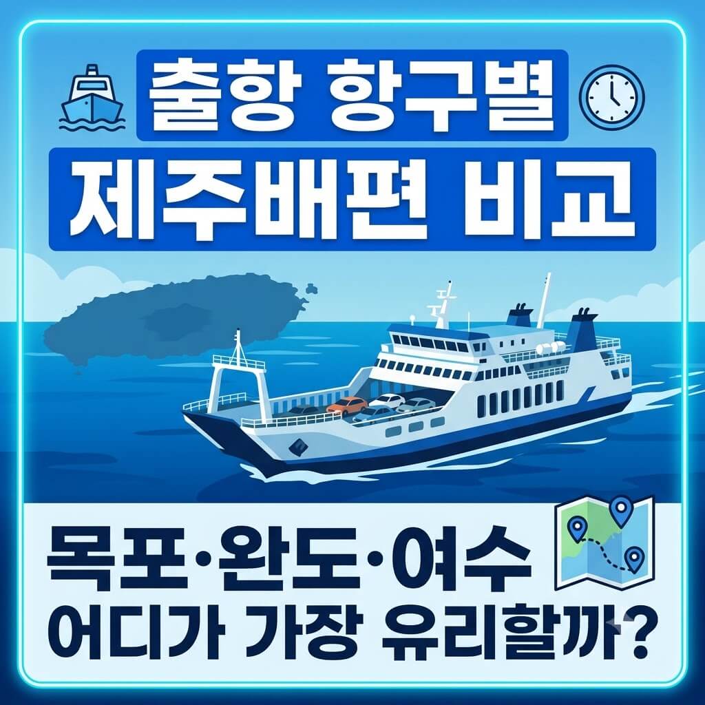 출항 항구별 제주배편 비교