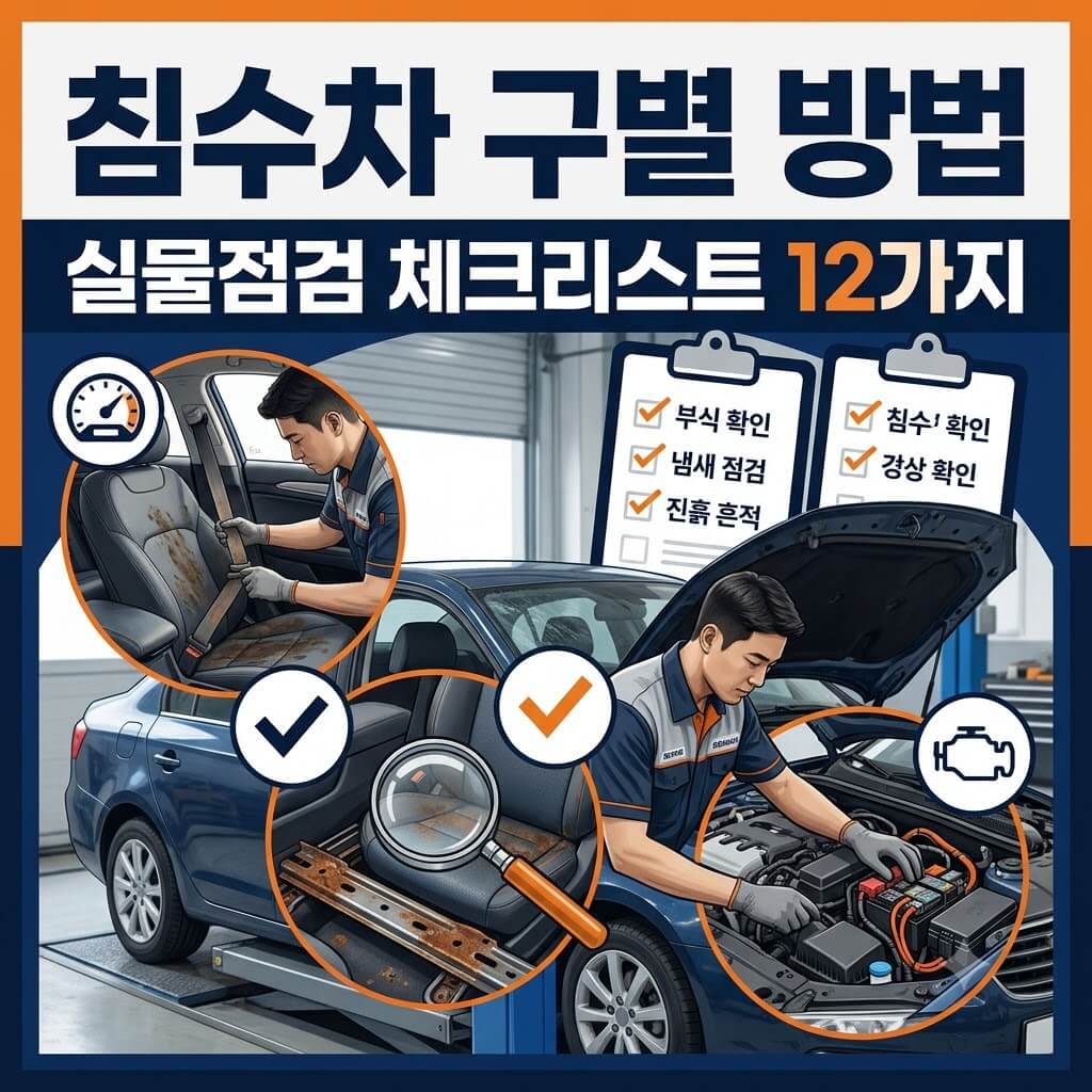 침수차 구별 방법 12가지와 중고차 실물점검 체크리스트