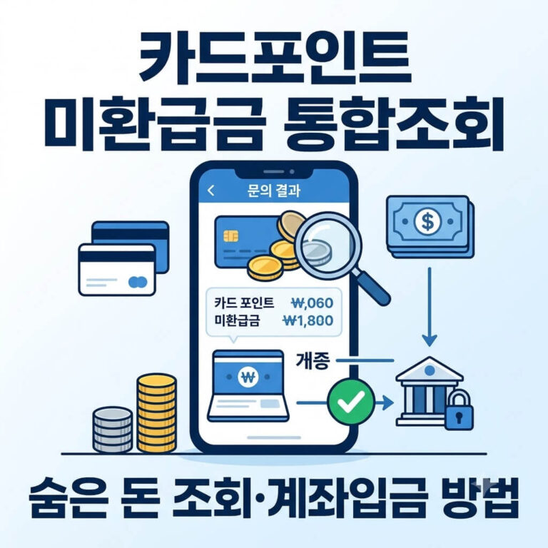 카드포인트 미환급금 통합조회 방법｜숨은 돈 조회부터 계좌입금까지