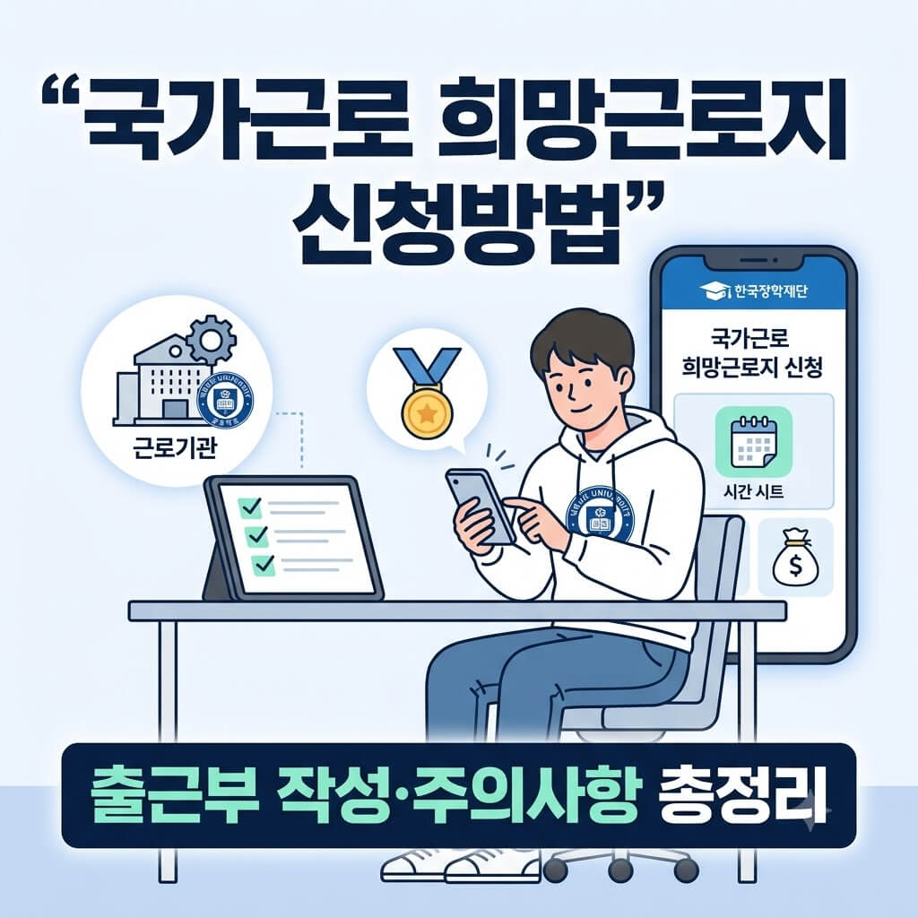 국가근로장학금 신청 후 희망근로지를 어디에서 어떻게 신청하는지
