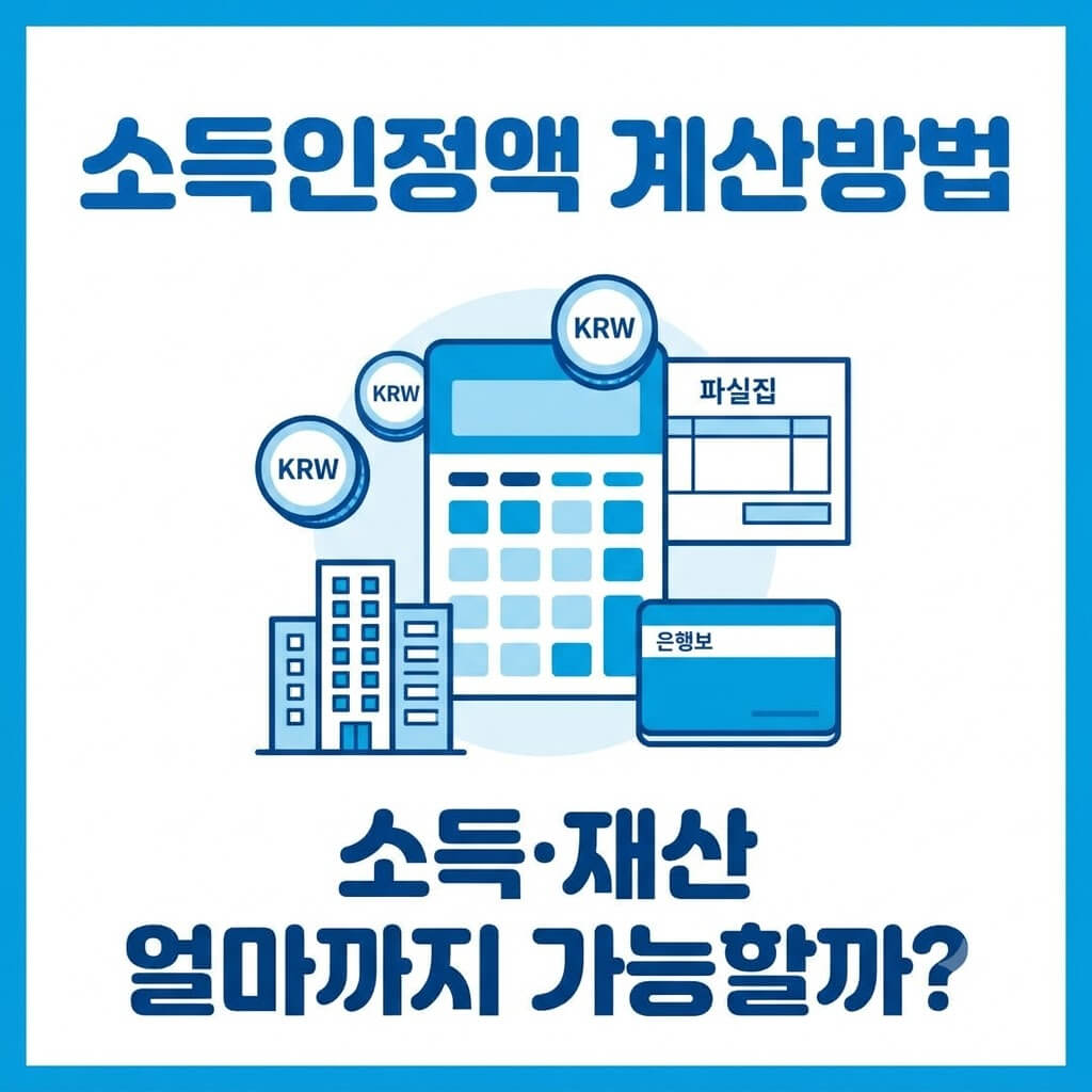내 월급과 재산을 넣으면 소득인정액이 얼마인지확